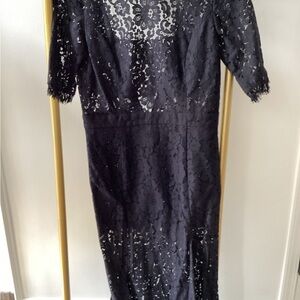 Elegant Black Lace Sheath Dress